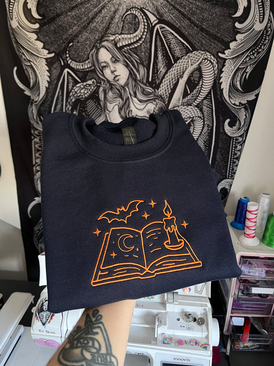 Witch's Spell book Embroidered Sweatshirt