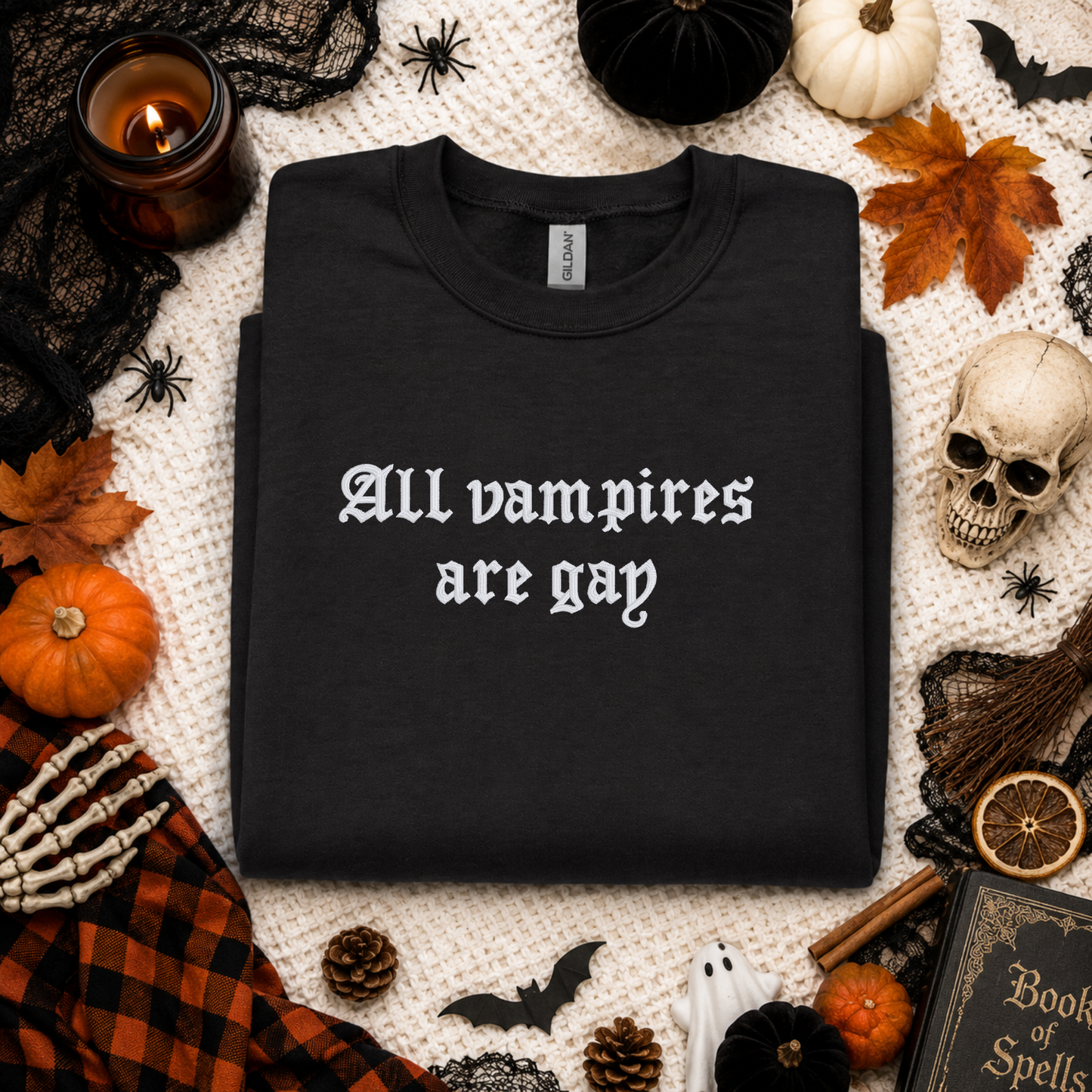 All Vampires Are Gay Embroidered Sweatshirt / T-Shirt