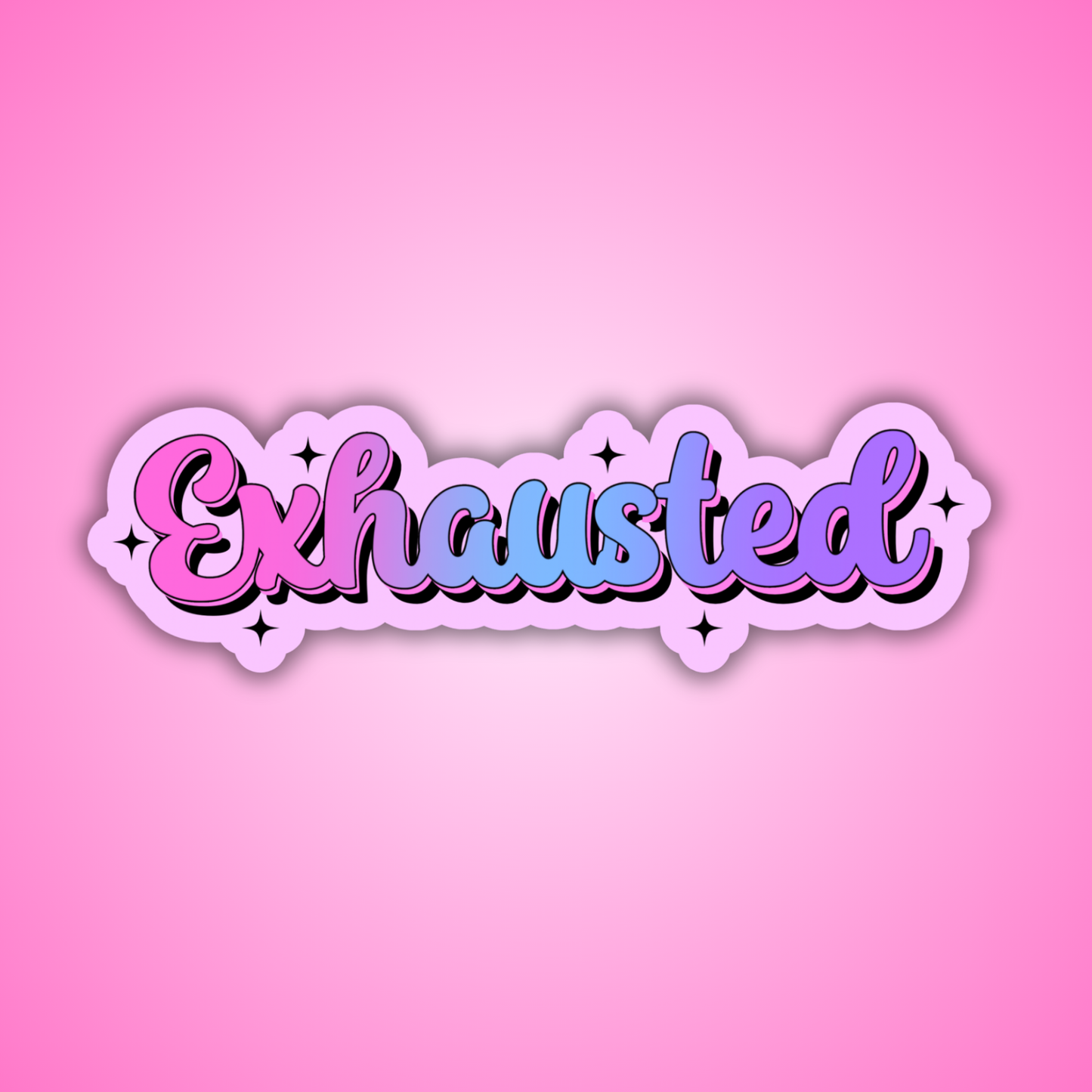 Exhausted Holographic Sticker