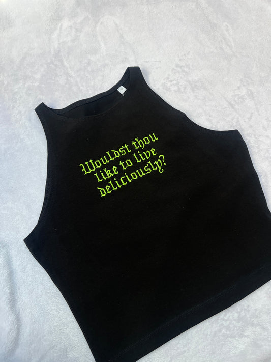 Live Deliciously Cropped Tank Top
