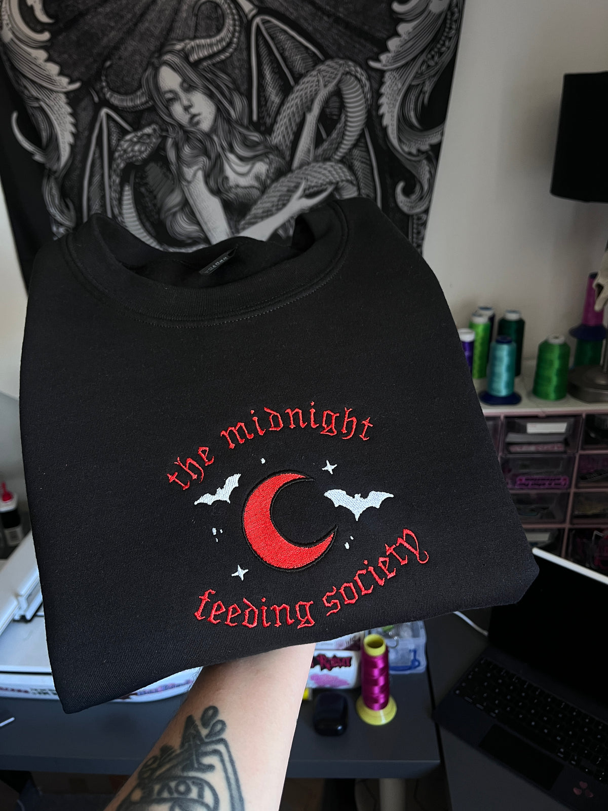 Midnight Feeding Society Embroidered Sweatshirt / T-Shirt