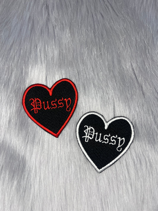 Pussy Heart Embroidered Patch