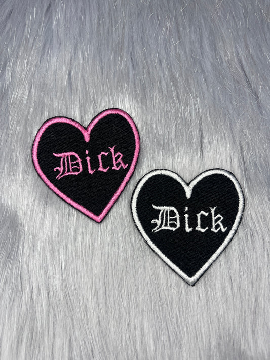Dick Heart Embroidered Patch
