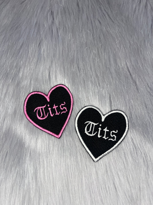 Tits Heart Embroidered Patch