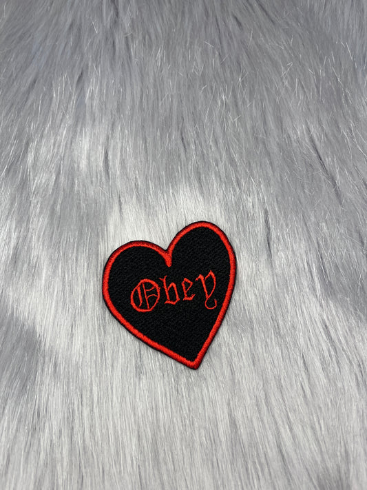 Obey Heart Embroidered Patch