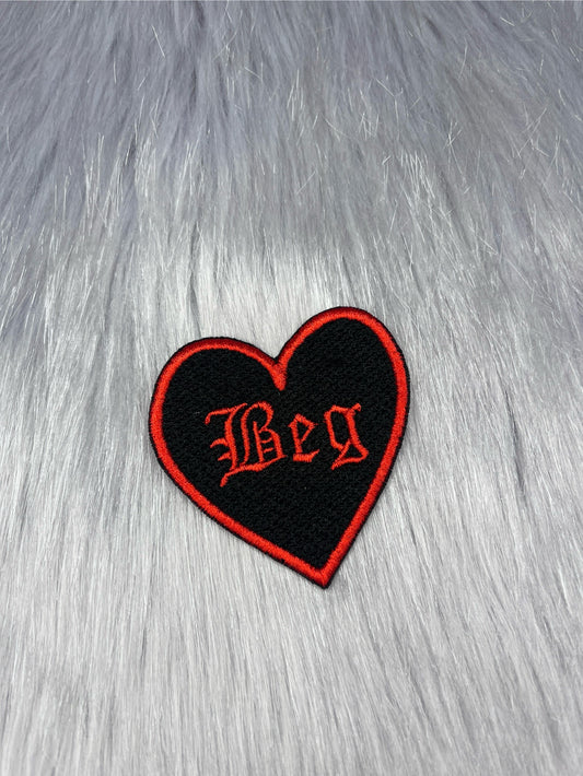 Beg Heart Embroidered Patch