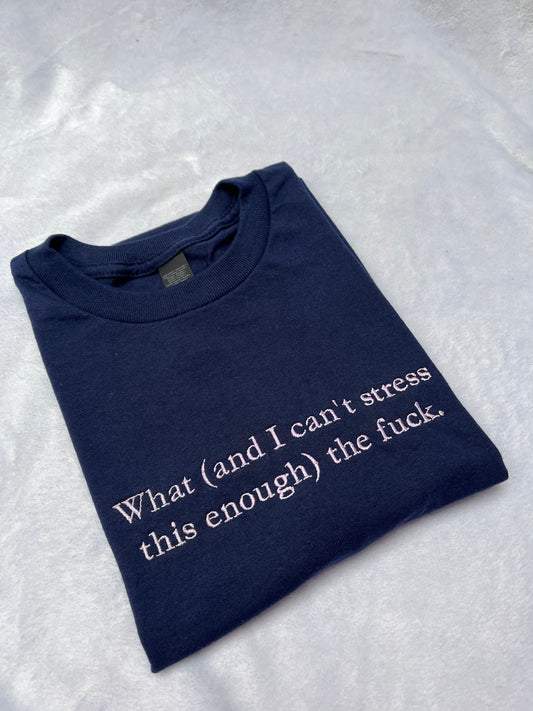 What (and I can't stress this enough) the fuck Embroidered Sweatshirt