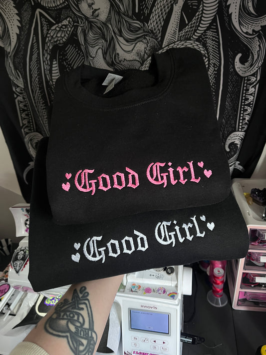 Good Girl Embroidered Sweatshirt