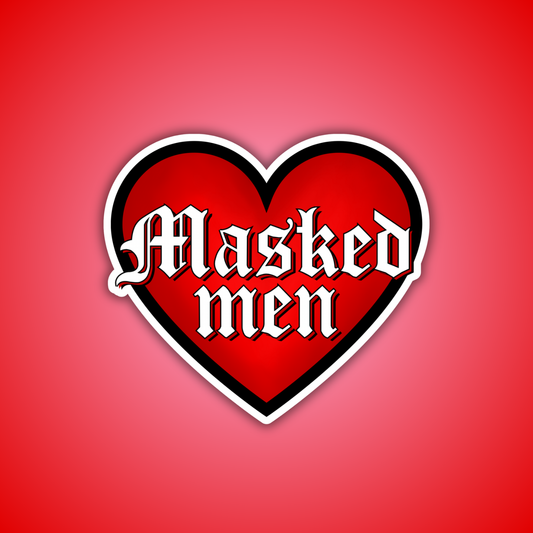 Masked Men Heart Sticker