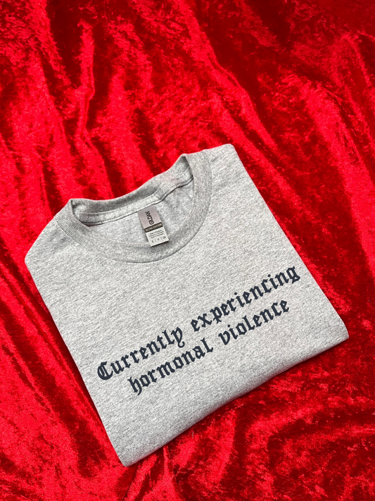 Currently Experiencing Hormonal Violence Embroidered Sweatshirt / T-Shirt