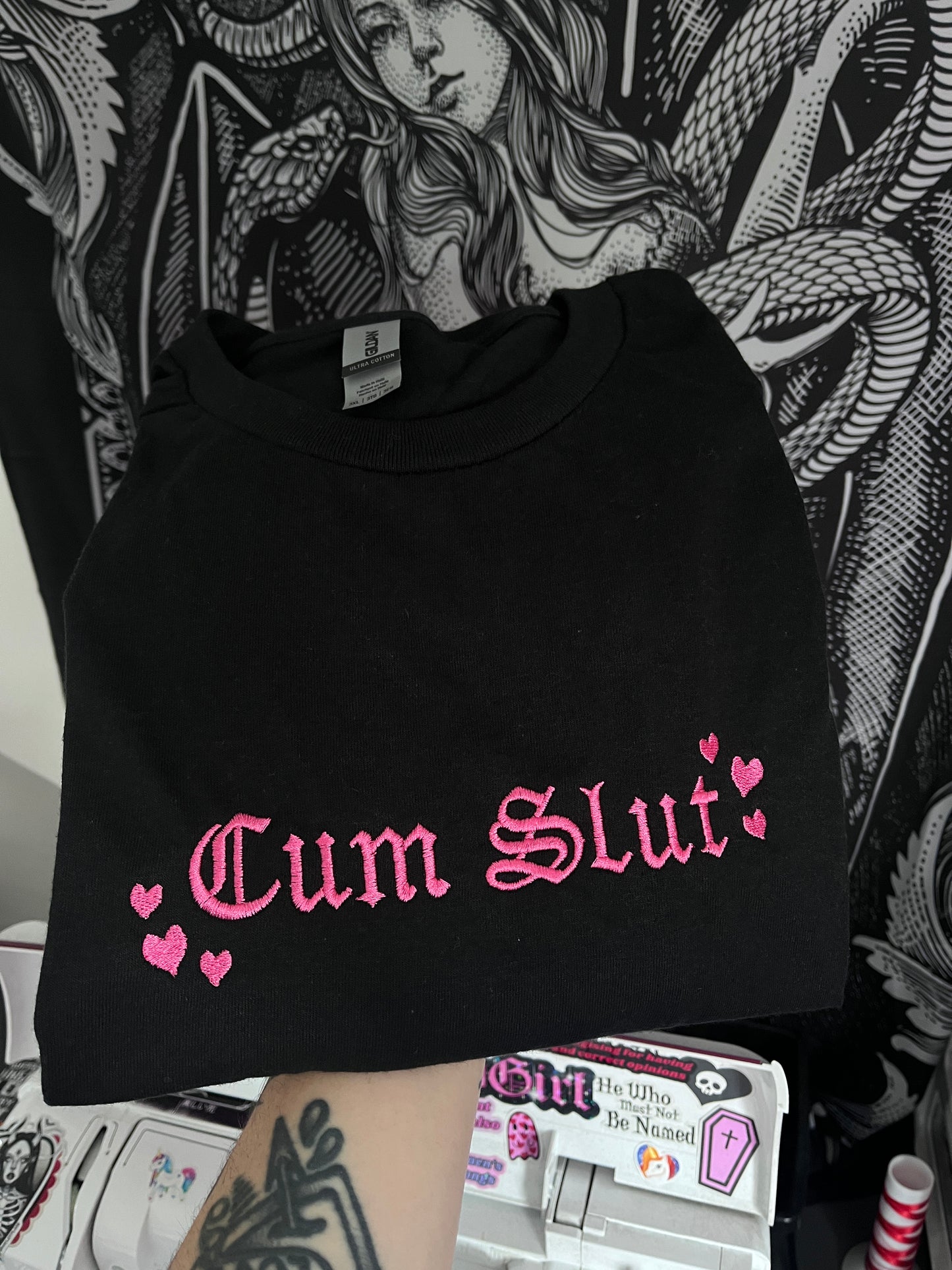 Cum Slut Embroidered Tee