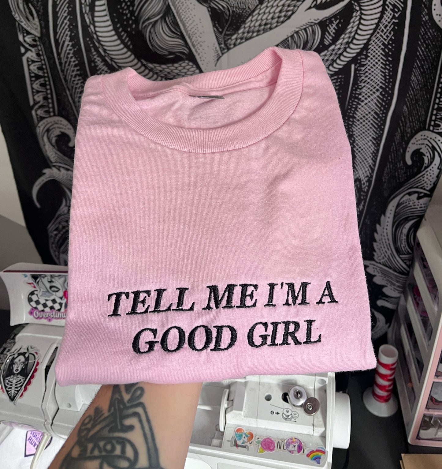 Tell Me I'm a Good Girl Embroidered T-Shirt