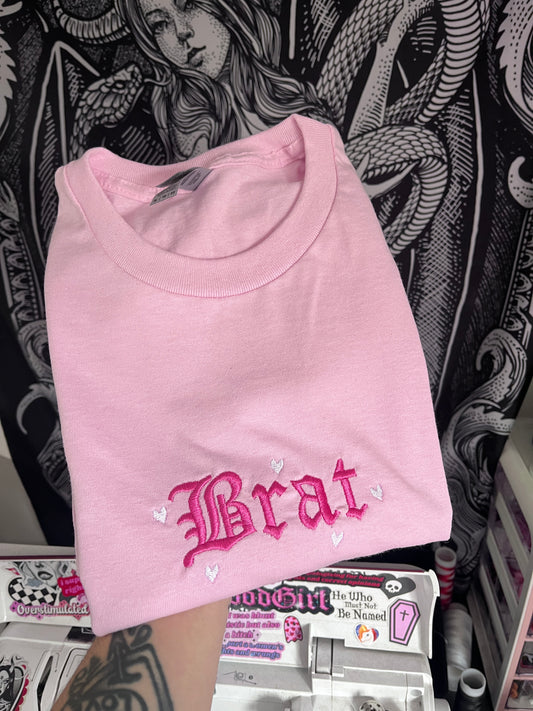 Brat Embroidered Tee