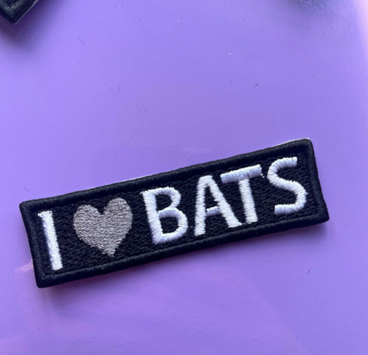 I Love Bats Embroidered Patch