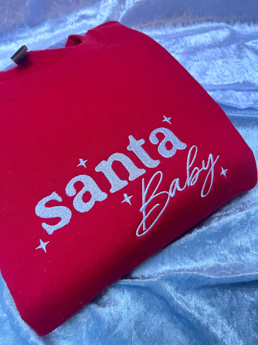 Santa Baby Embroidered Sweatshirt