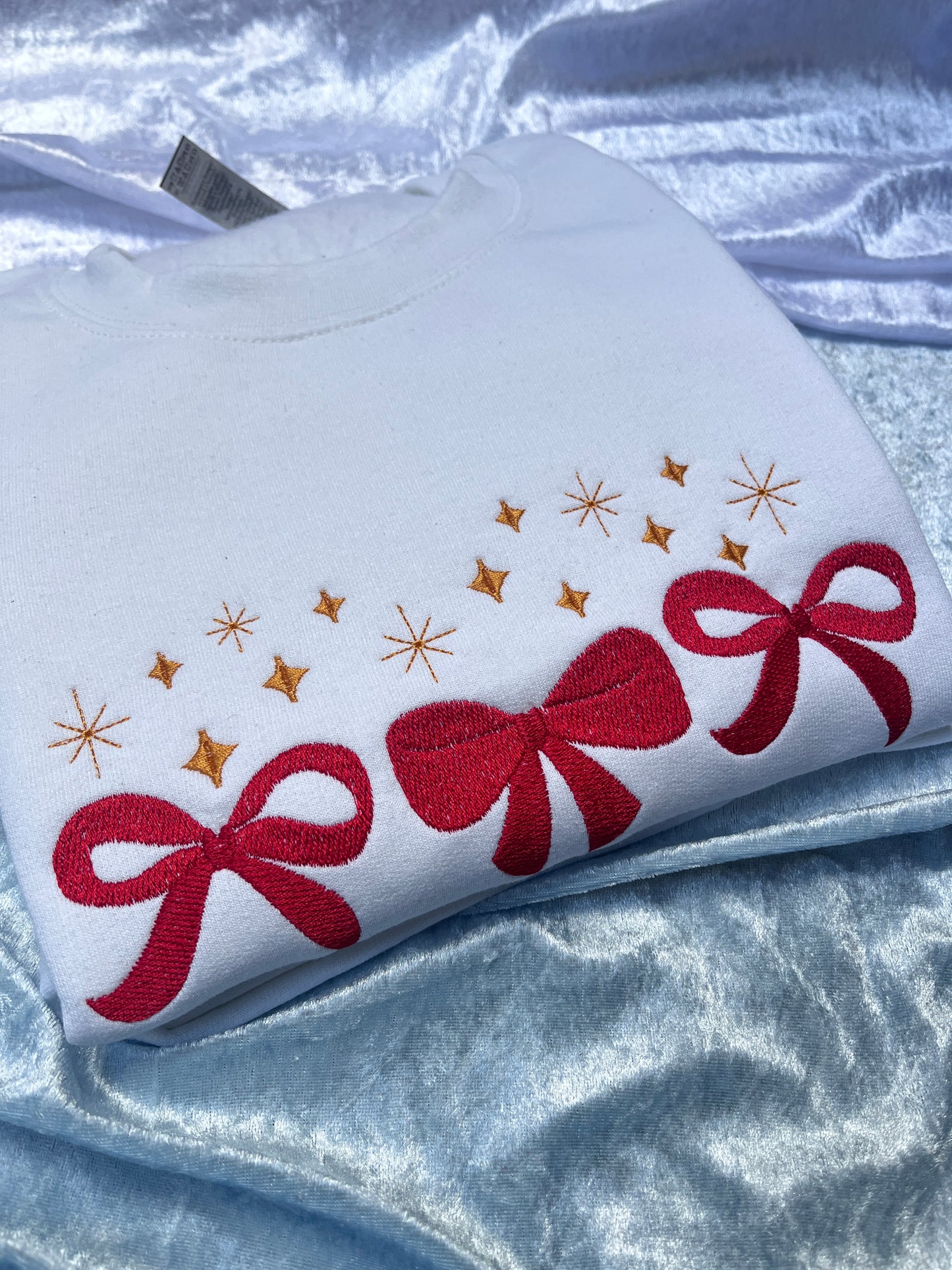 Sparkly Bows Embroidered Sweatshirt