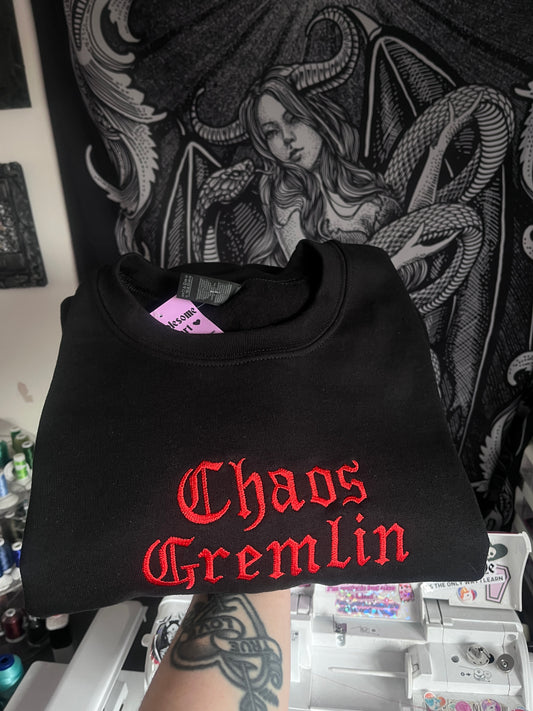 Chaos Gremlin Embroidered Sweatshirt / T-Shirt