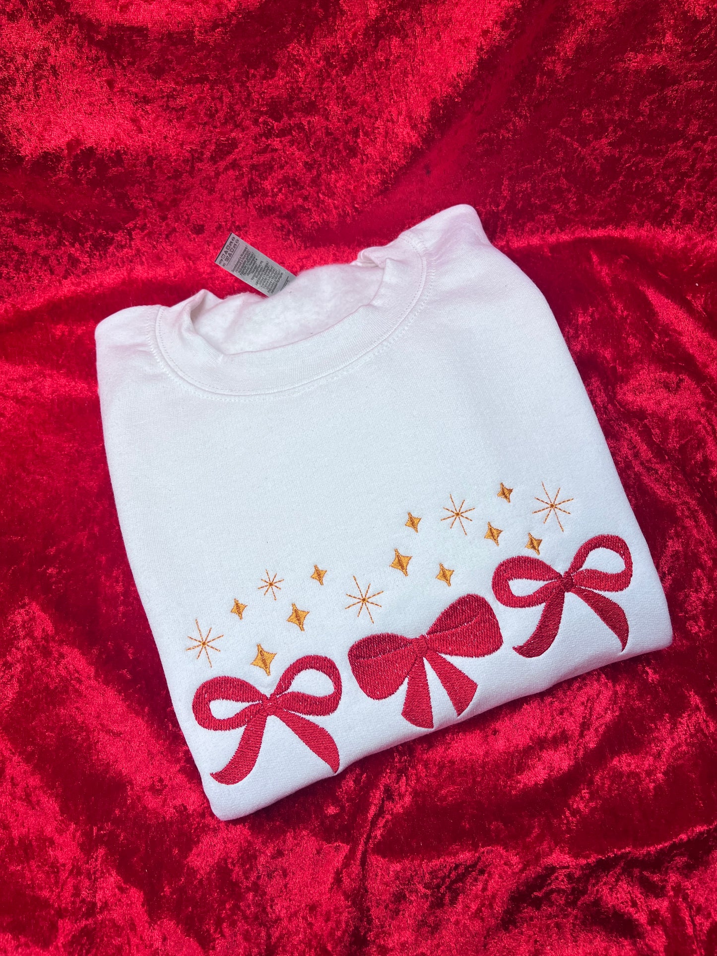 Sparkly Bows Embroidered Sweatshirt