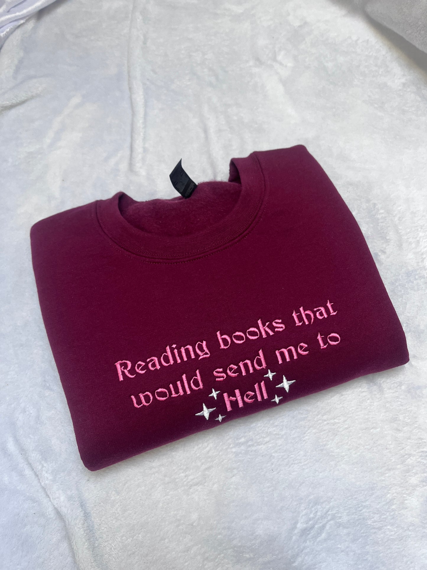 LARGE reading books sweatshirt