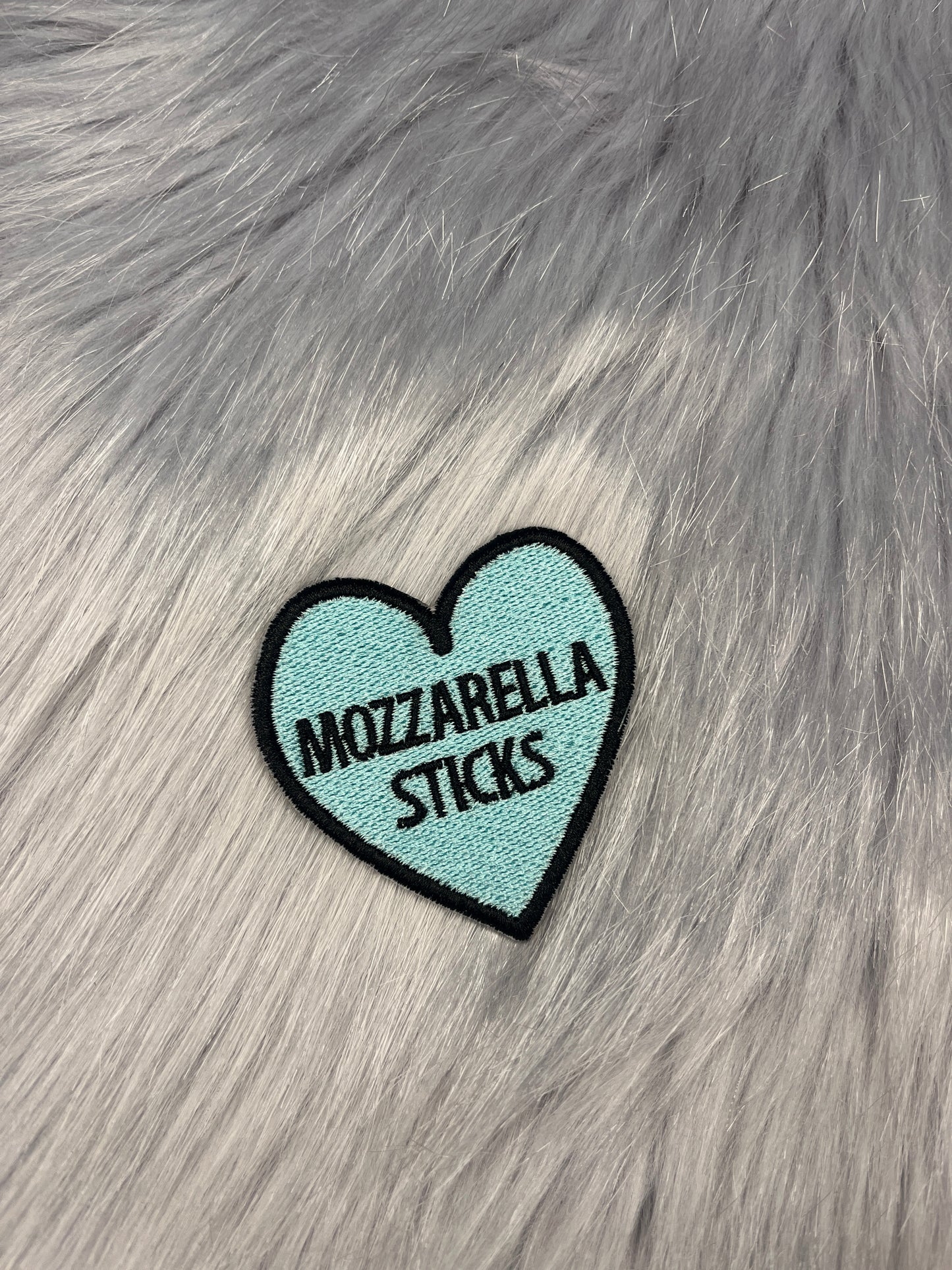 Mozzarella Sticks Heart Embroidered Patch