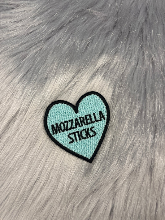 Mozzarella Sticks Heart Embroidered Patch