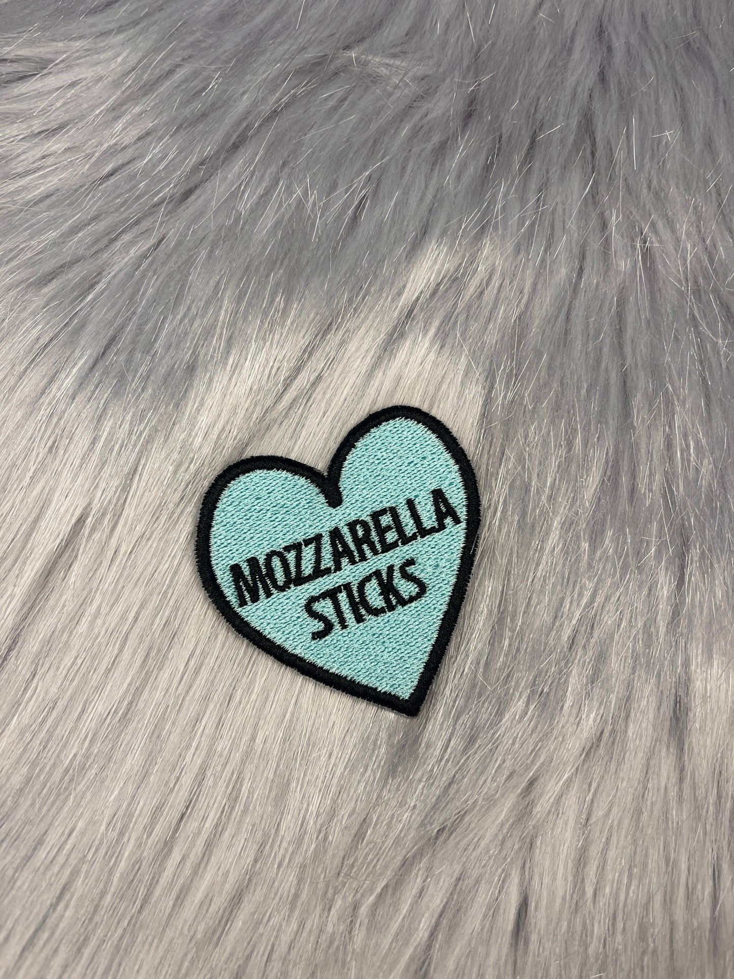 Mozzarella Sticks Heart Embroidered Patch