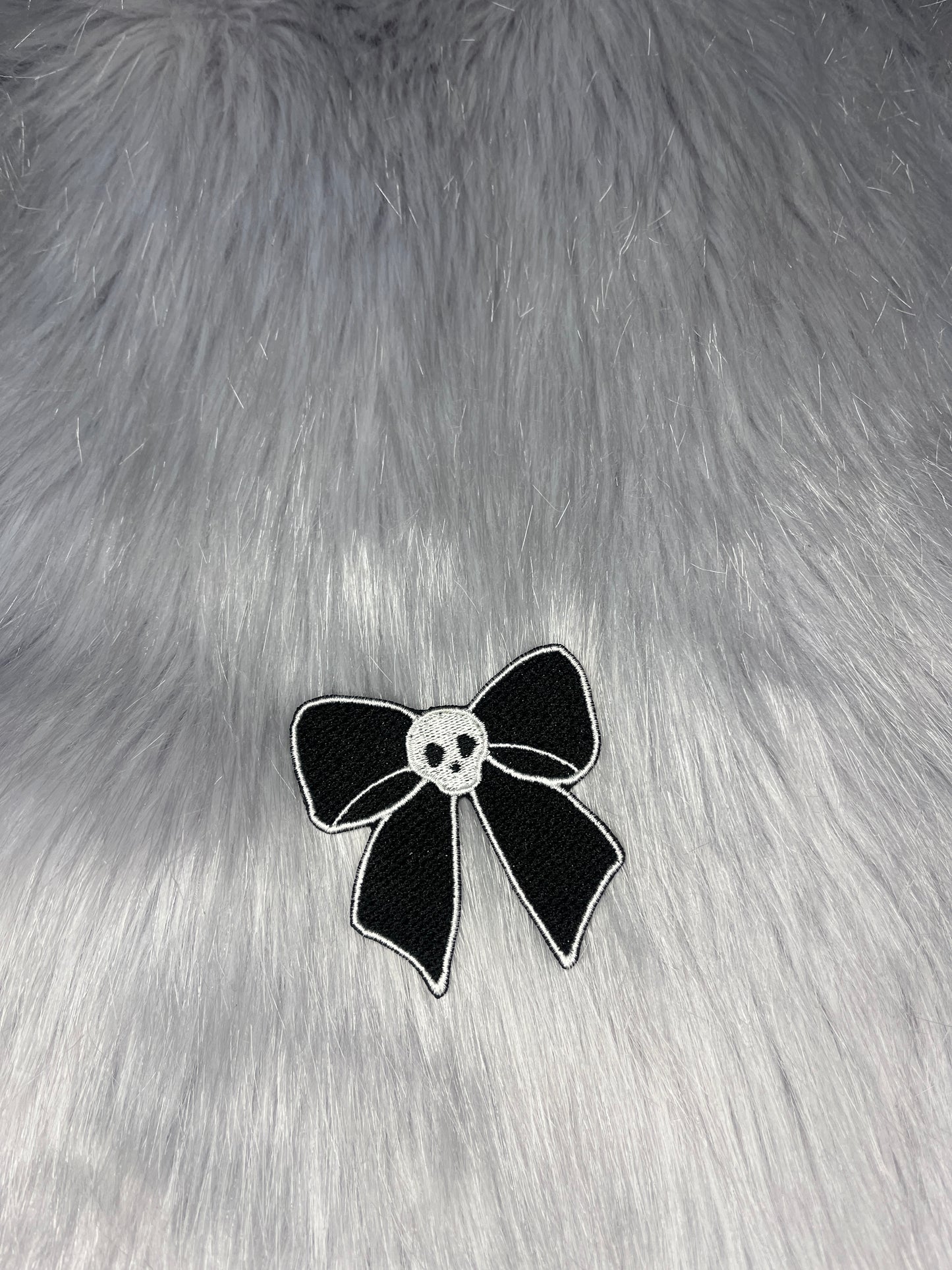 Skull Bow Embroidered Patch