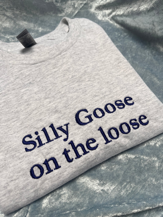 Silly Goose On The Loose Embroidered Tee