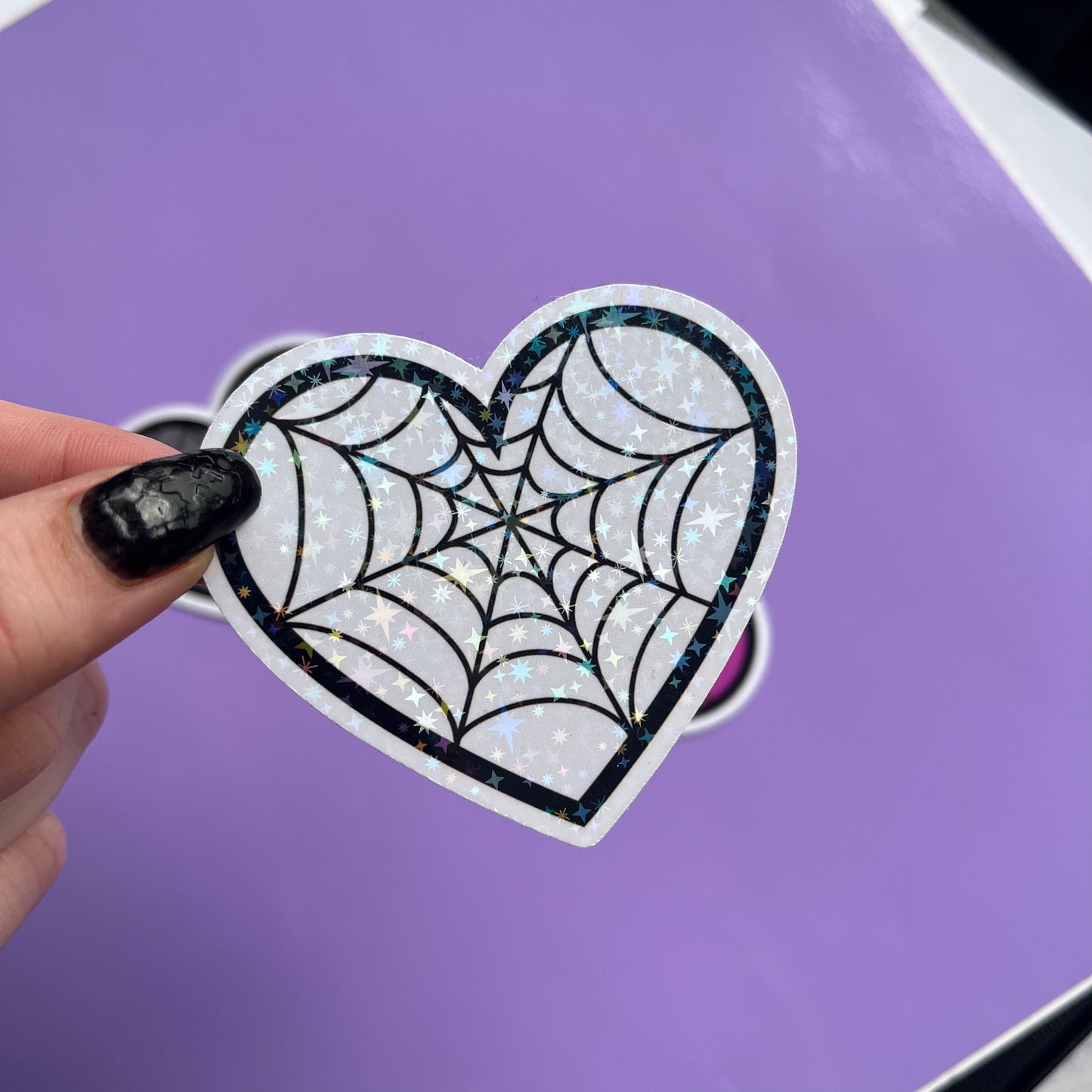 Heart Spider Web Sticker