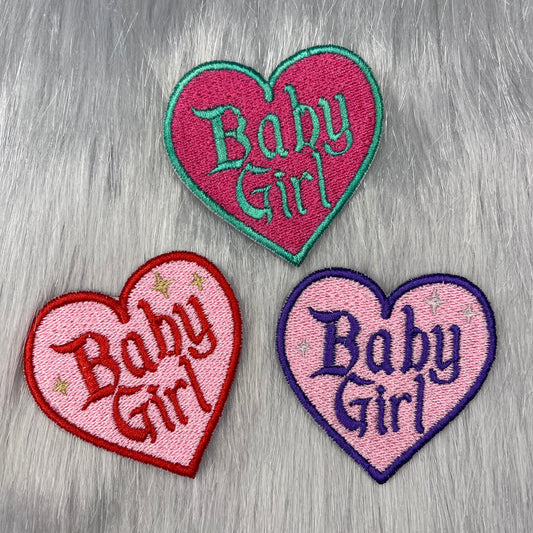 Baby Girl Heart Embroidered Patch