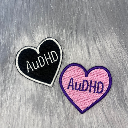 AuDHD Heart Embroidered Patch