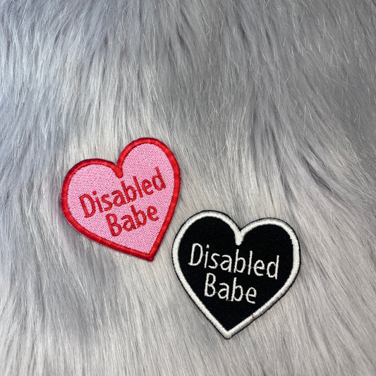 Disabled Babe Heart Embroidered Patch