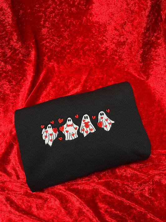 Valentine Ghosts Embroidered Sweatshirt