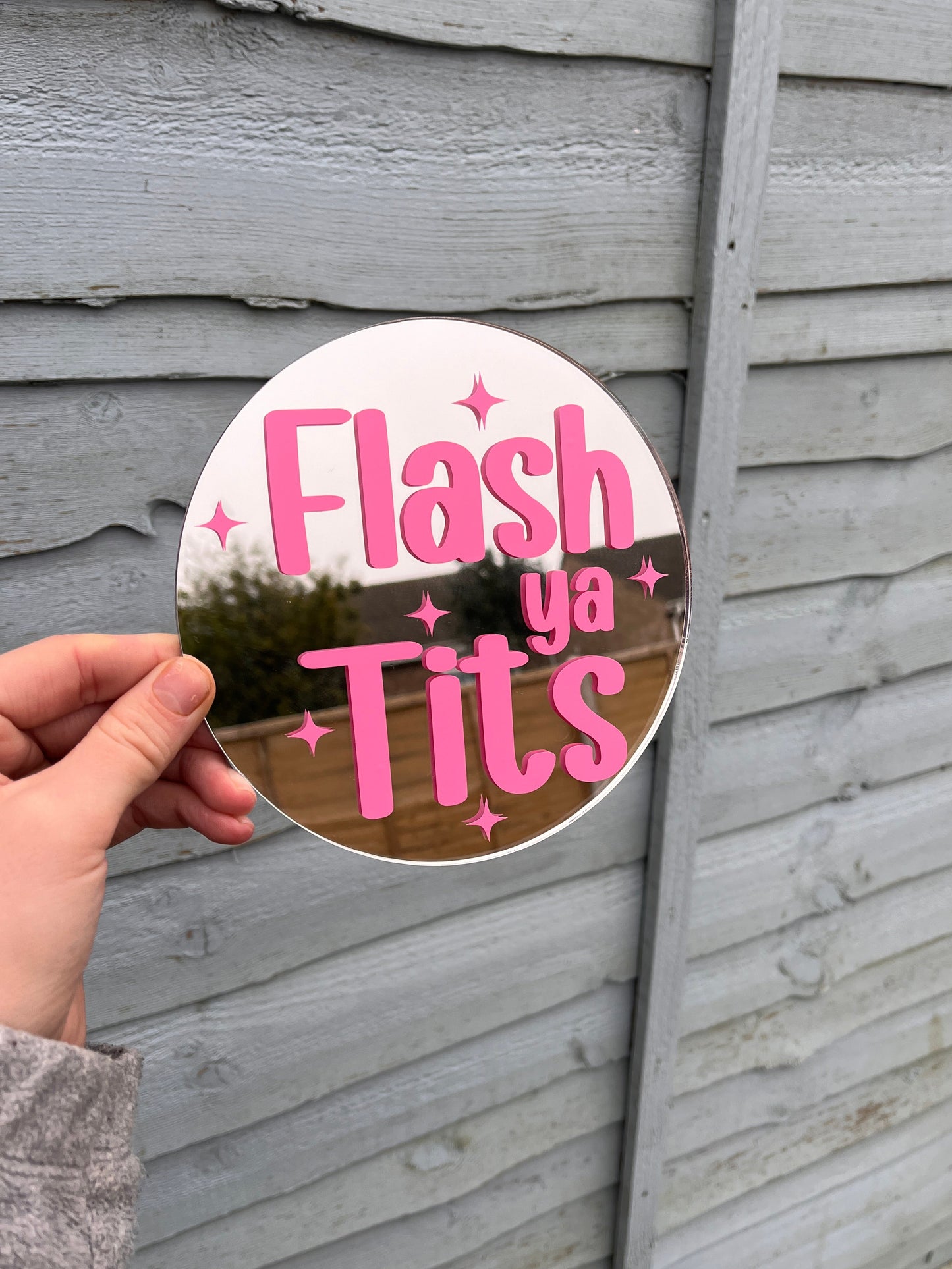 Flash Ya Tits Circle Mirror