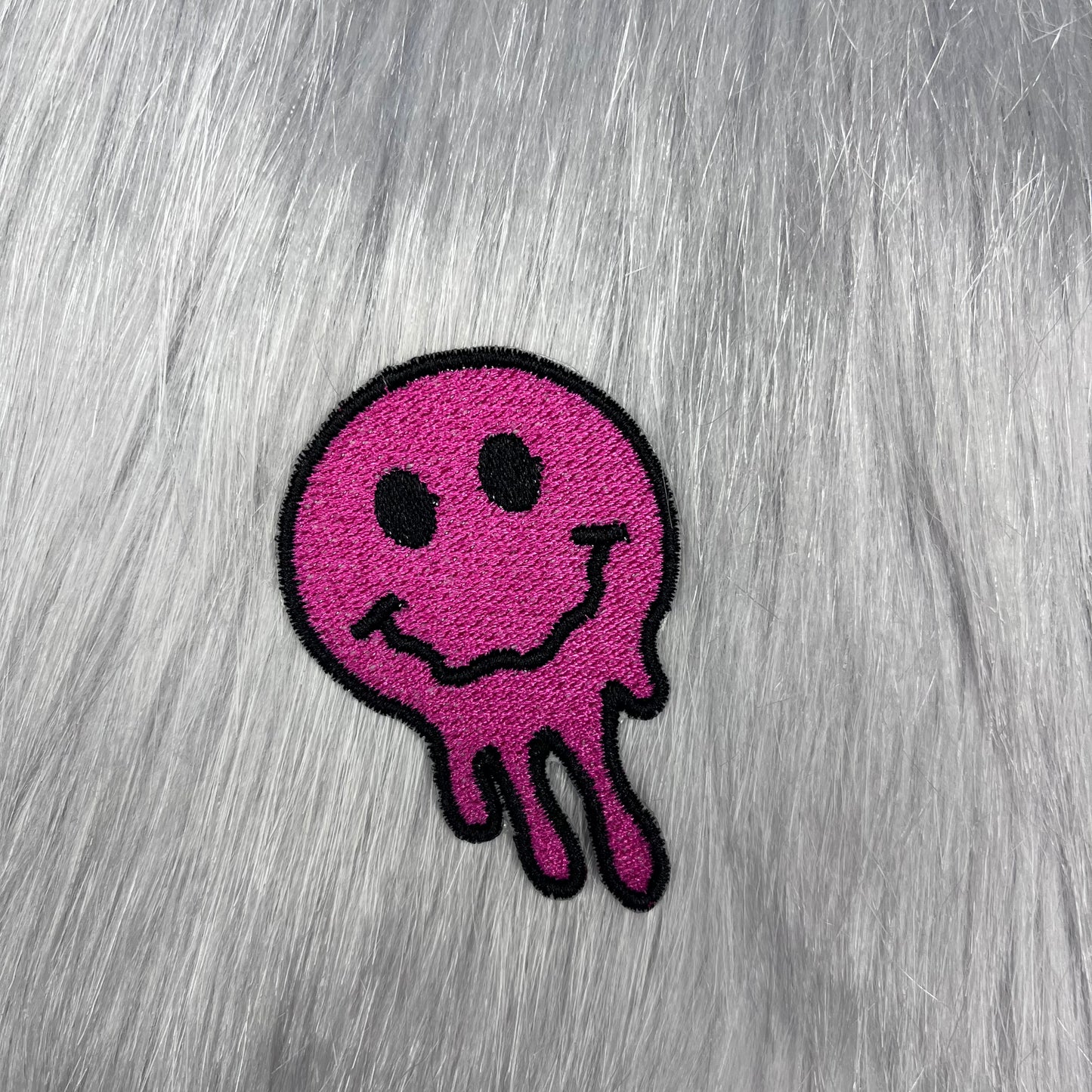 Melting Smiley Face Embroidered Patch