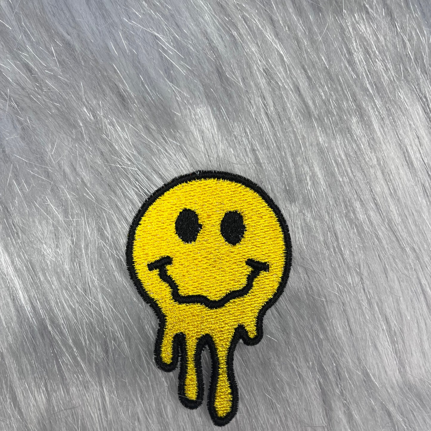 Melting Smiley Face Embroidered Patch