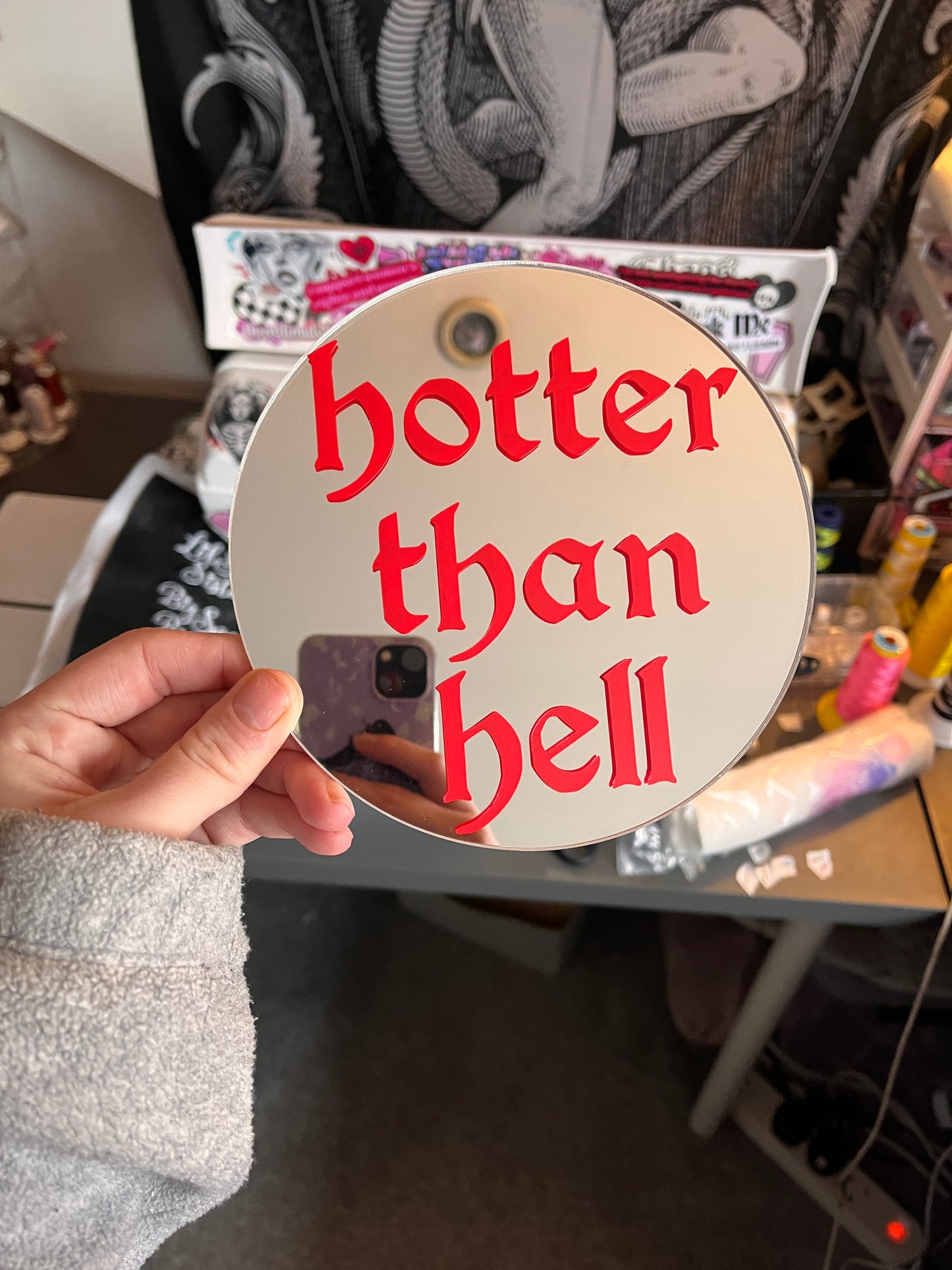 Hotter Than Hell Circle Mirror