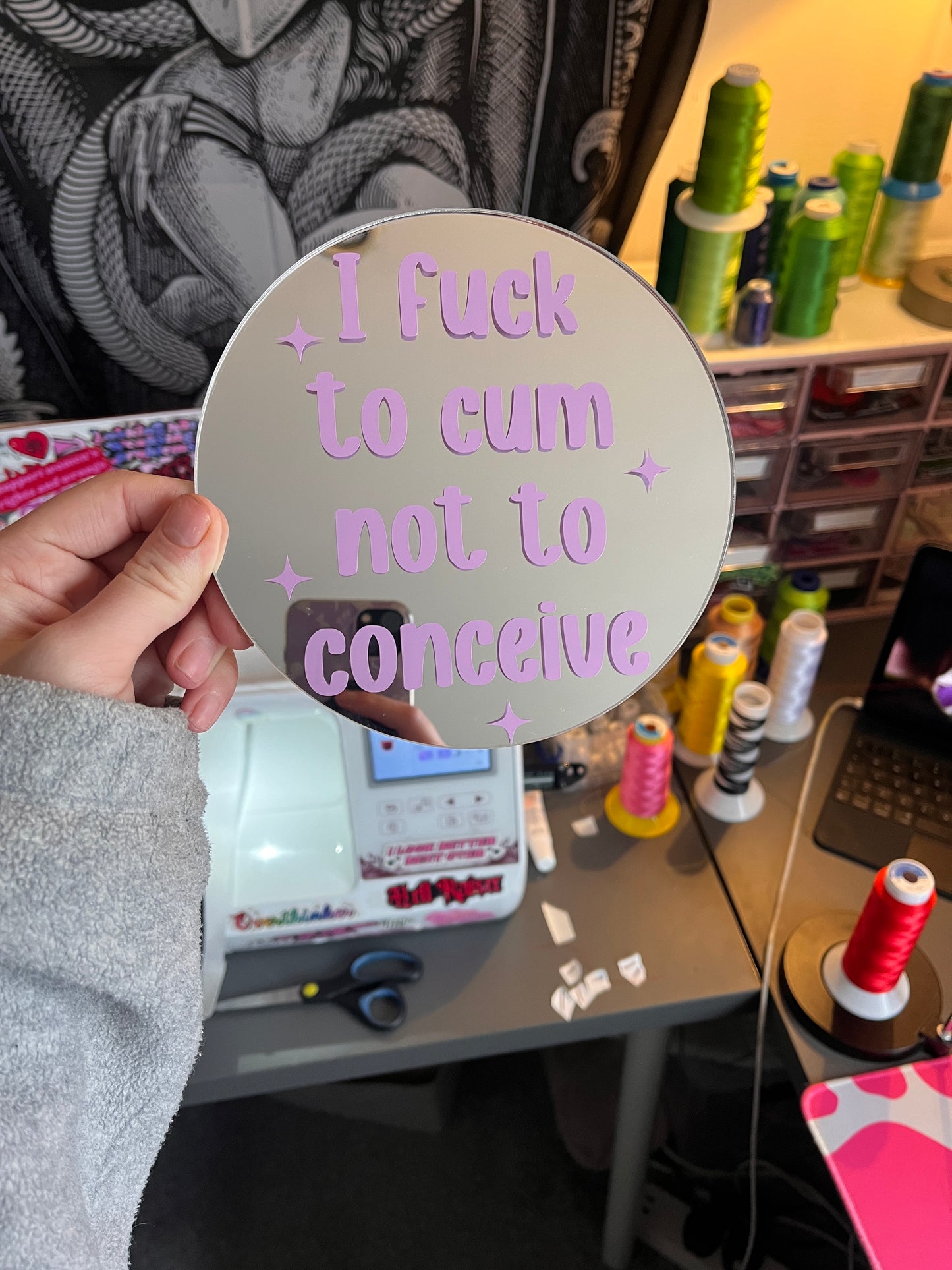 I Fuck To Cum Not To Conceive Circle Mirror