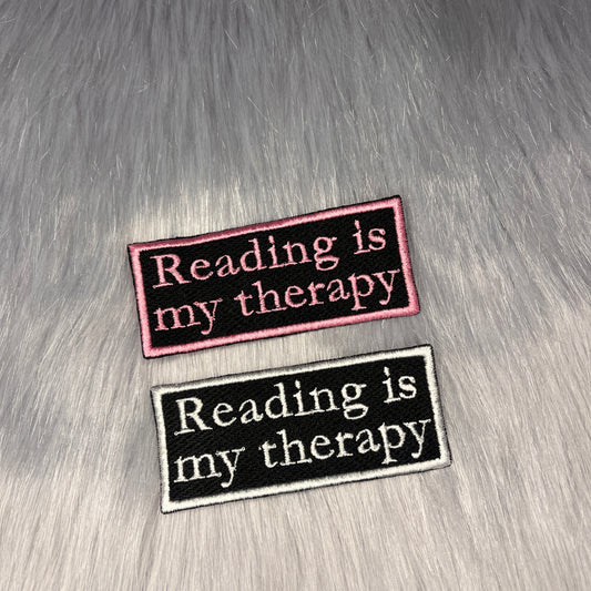 Reading Is My Therapy Embroidered Patch