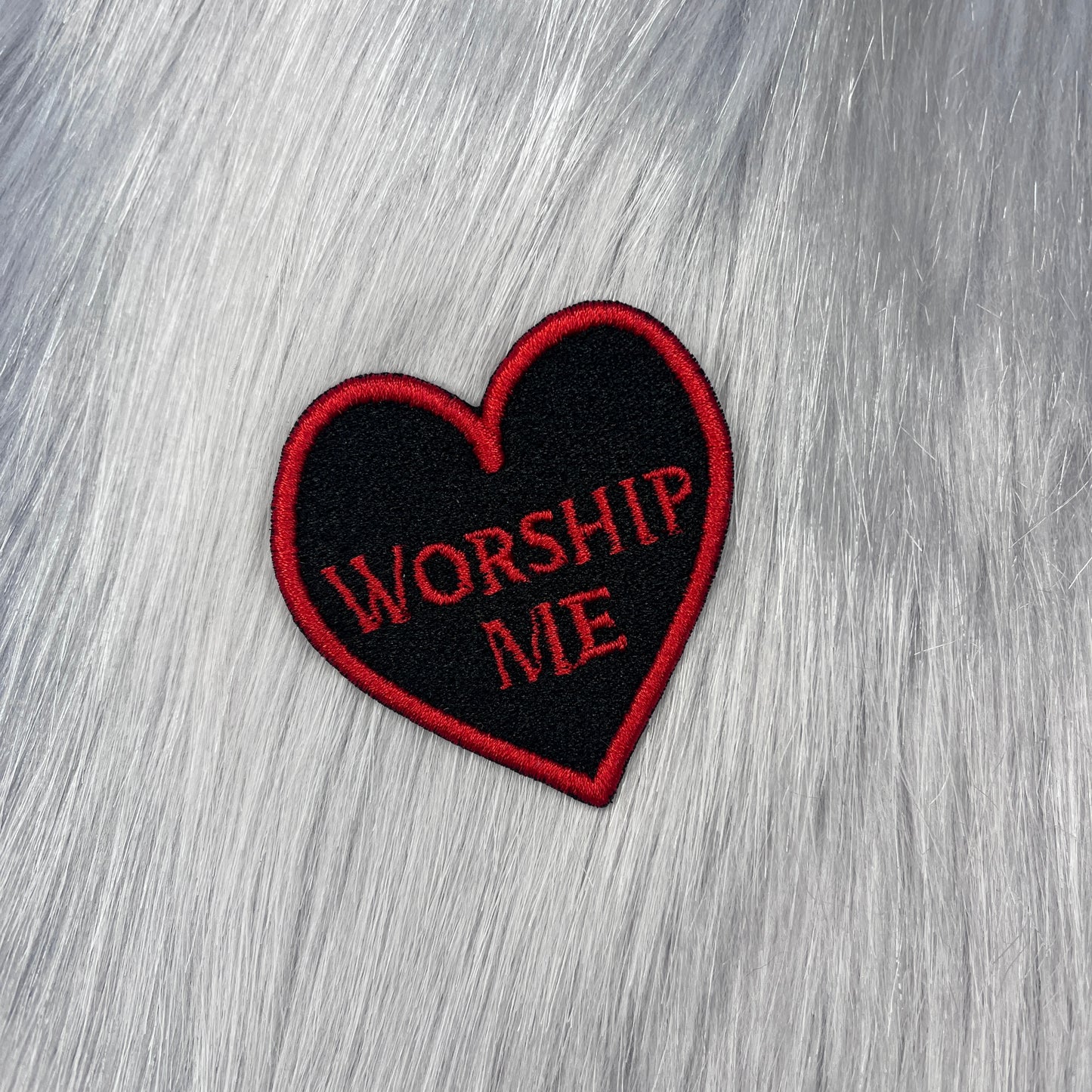 Worship Me Heart Embroidered Patch