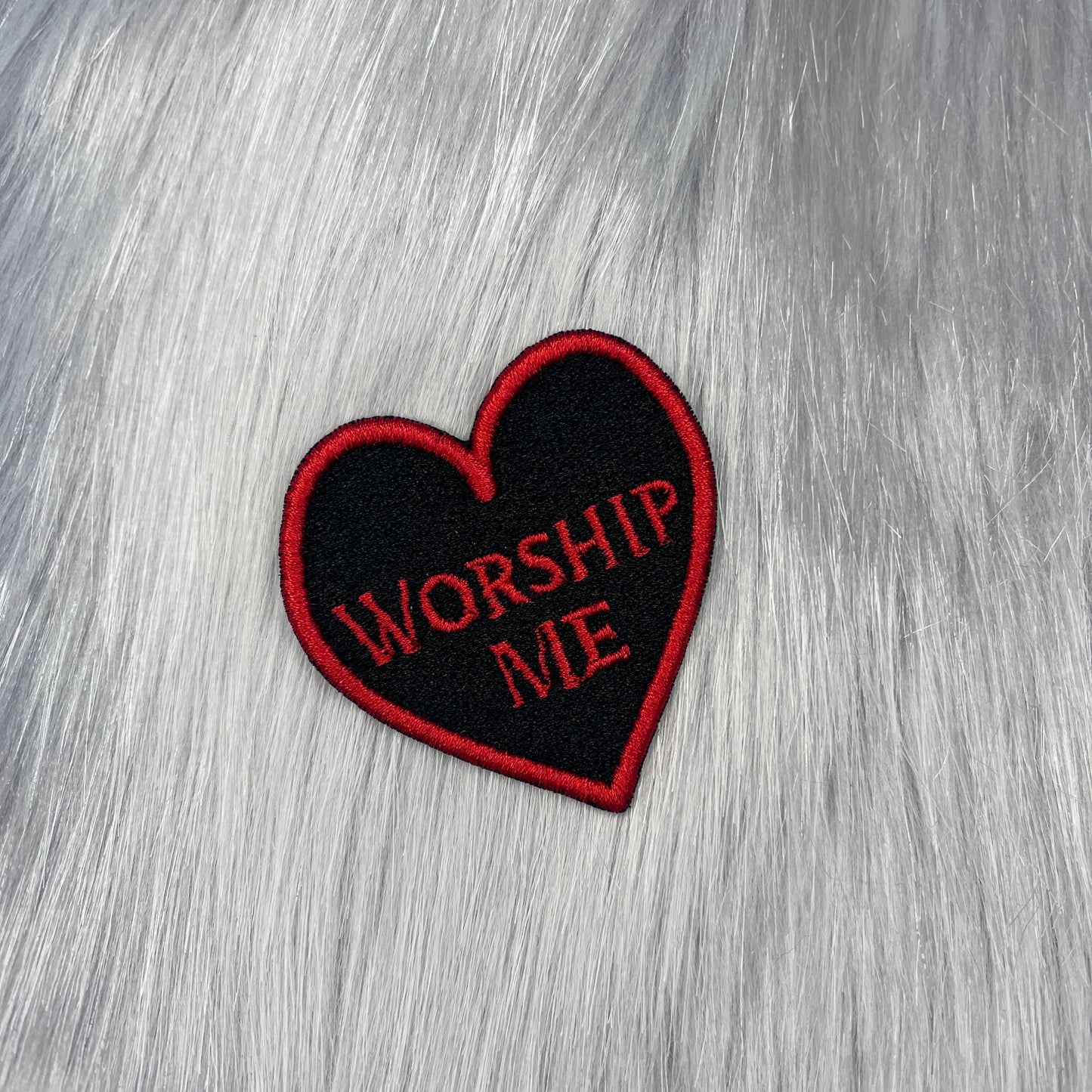 Worship Me Heart Embroidered Patch