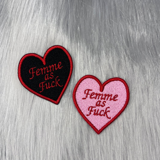 Femme As Fuck Heart Embroidered Patch