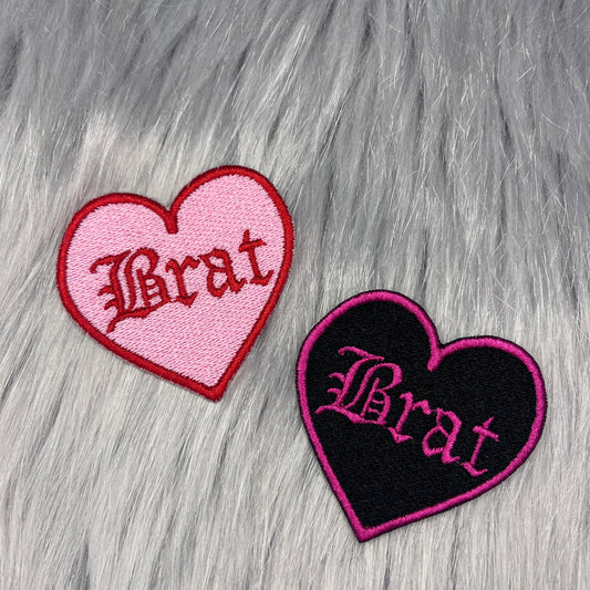 Brat Heart Embroidered Patch