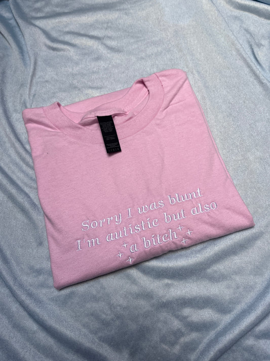 LARGE - pink, sorry i was blunt tee