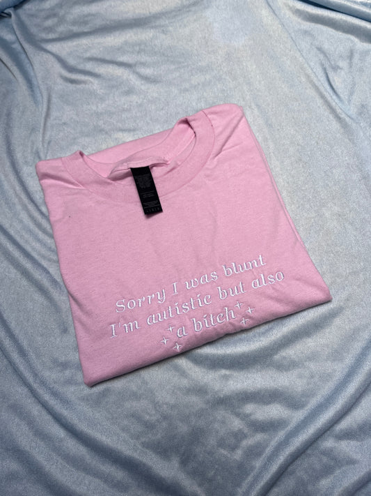LARGE - pink, sorry i was blunt tee
