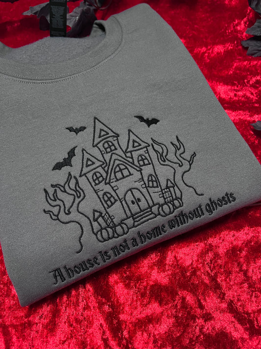 Haunted House Embroidered Sweatshirt