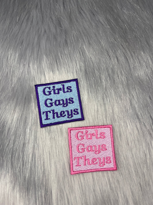 Girls Gays Theys Embroidered Patch