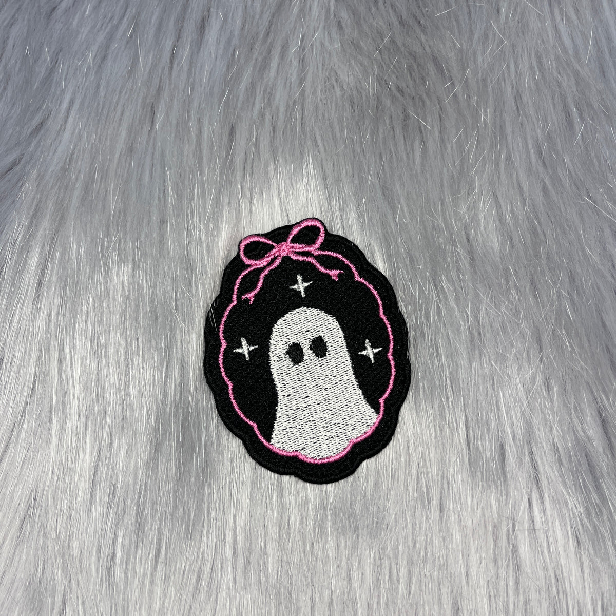 Bow Ghost Embroidered Patch