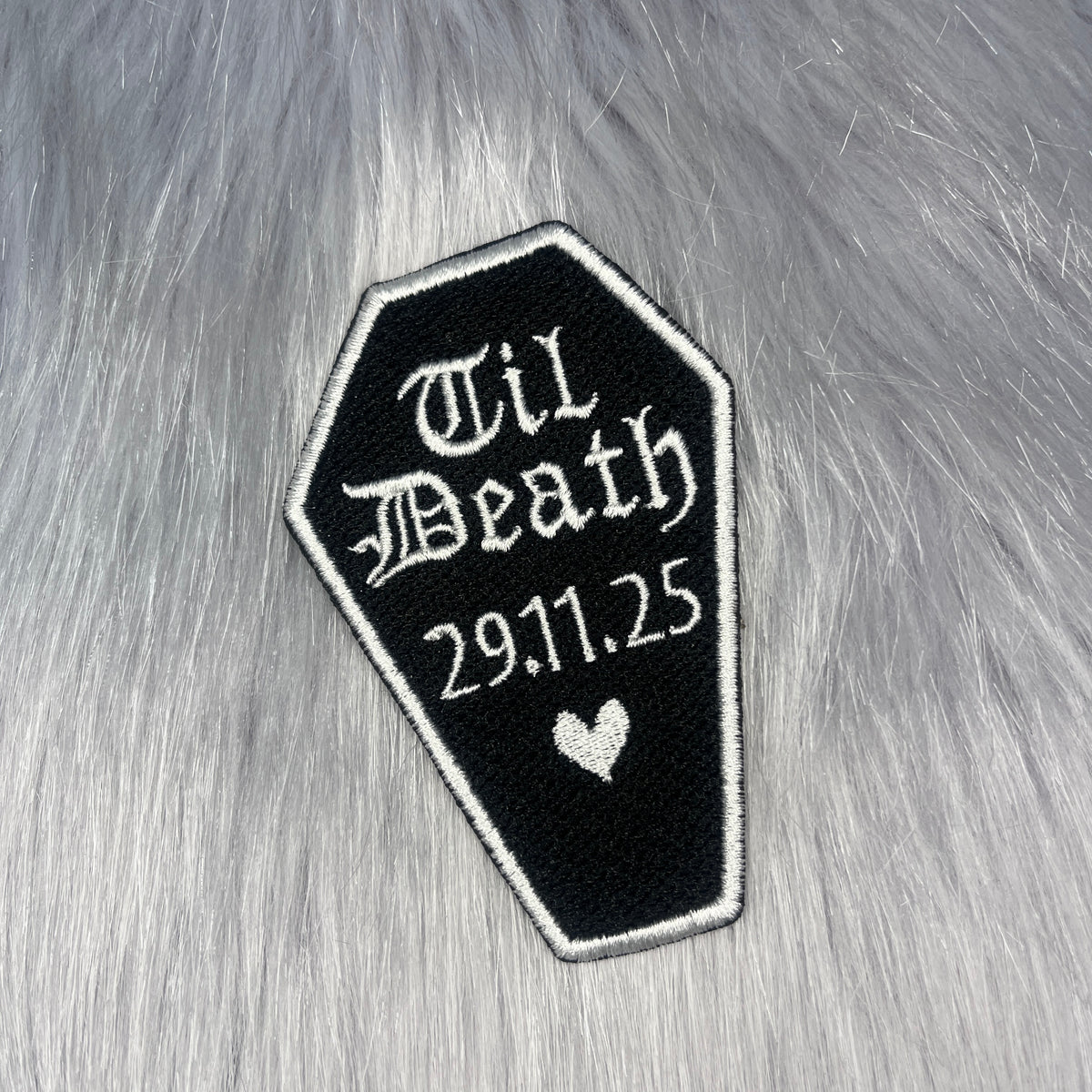 Til Death Date Coffin Embroidered Patch