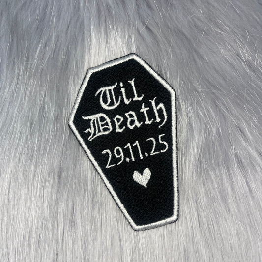 Til Death Date Coffin Embroidered Patch